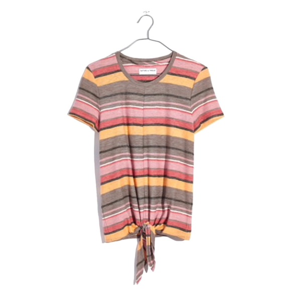 Madewell Tops - Madewell Modern Tie-Front Striped Top
